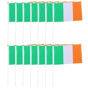 20 Pcs Hand Waving Flag Polyester Flags On Stick Ireland Decor Miniature Small Housewarming Presents Handheld