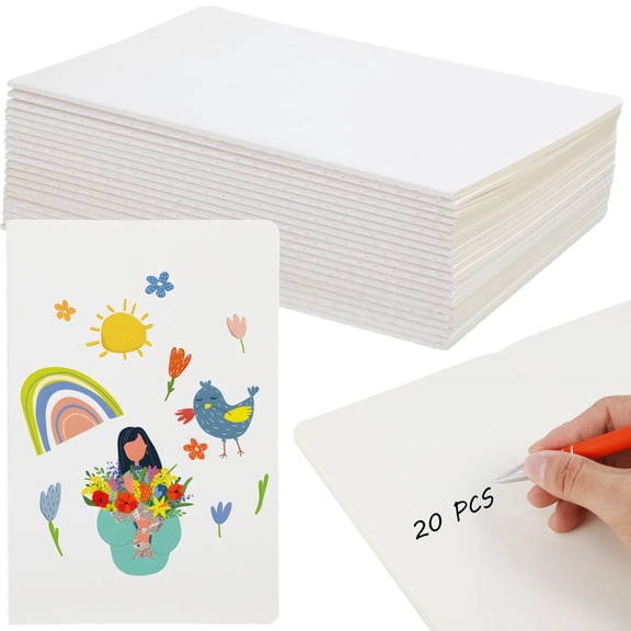 20 Pcs Hardcover Blank Books, 40 Pages Notebooks for Notes Stories Drawings Sketches, Robust Gifts