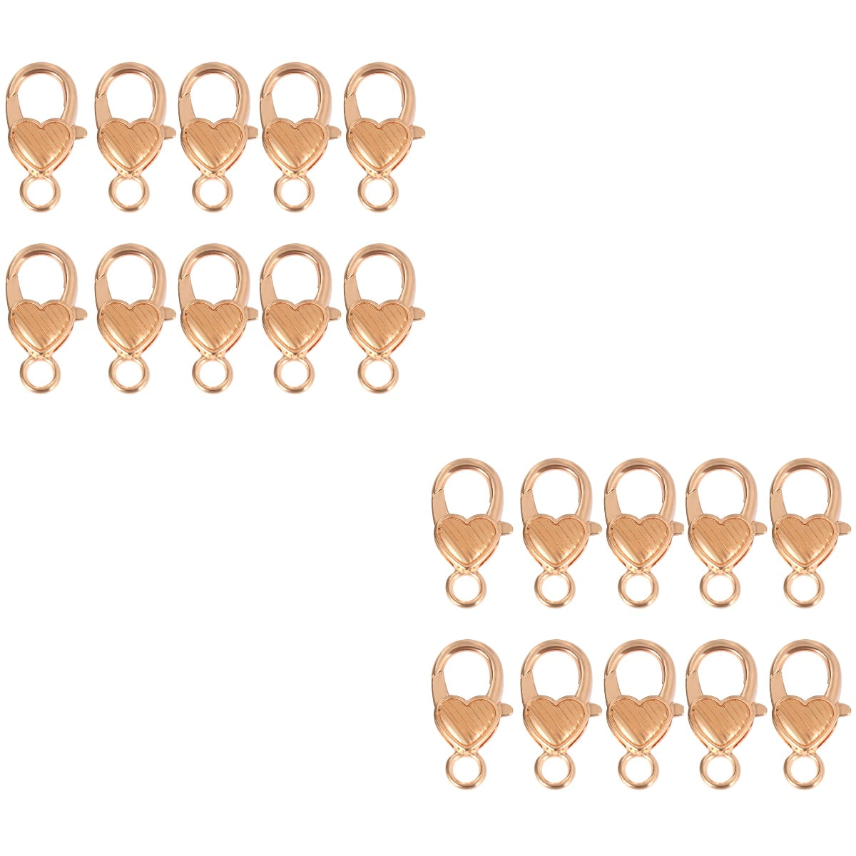 20 Pcs Heart Lobster Clasp Key Rings Heart Keychain Clasp Necklace