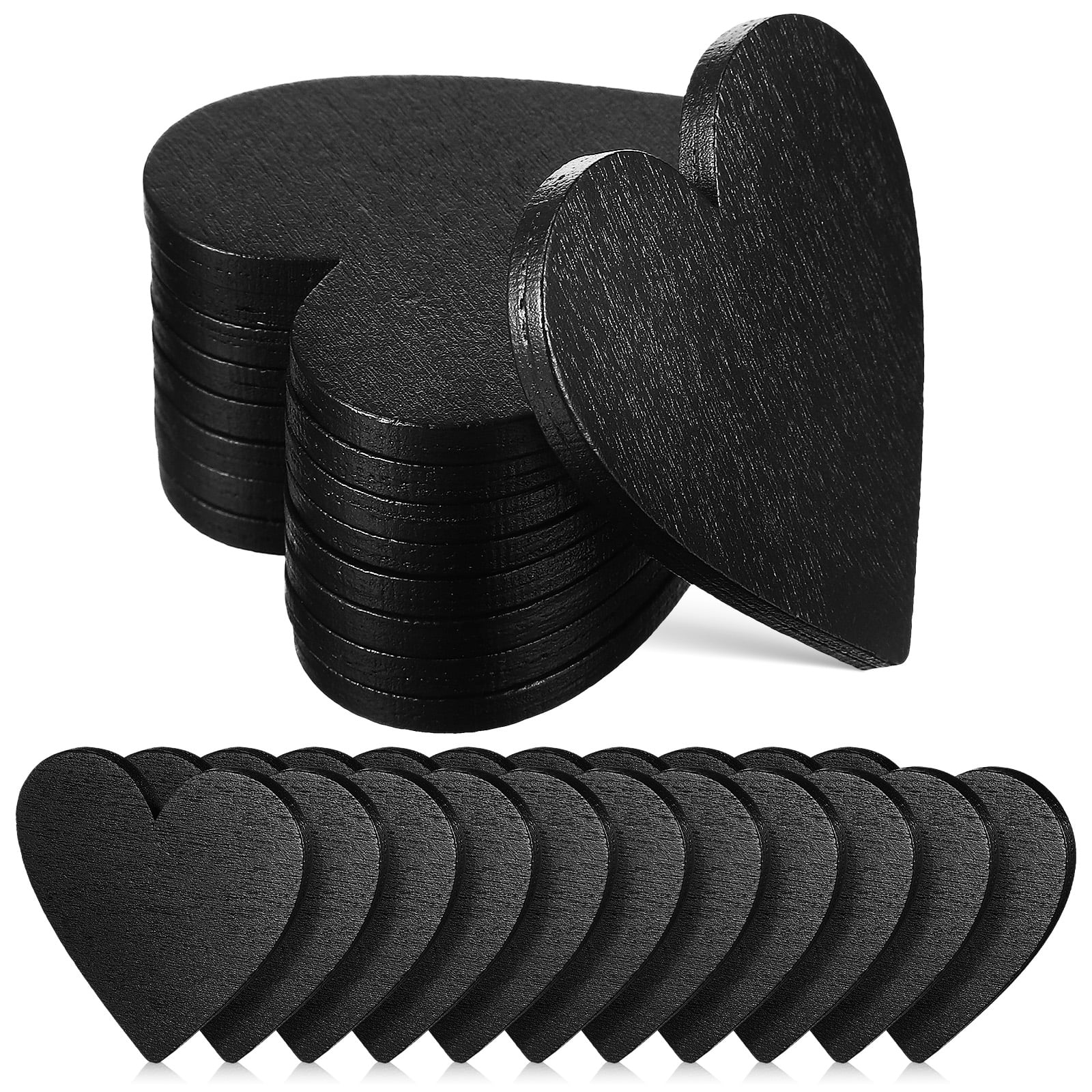 20 Pcs Heart Shaped Decor Wood Love-heart Wood Mini Chalkboards Wood Slices Wooden Hearts for Crafting