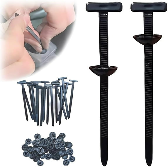 20 Pcs Heavy-Duty Nylon Universal Cable Tie Buckle, with Pin and Button Lock – UV-Resistant Self-Locking Zip Ties for Car Repair, Home, and Outdoor Use