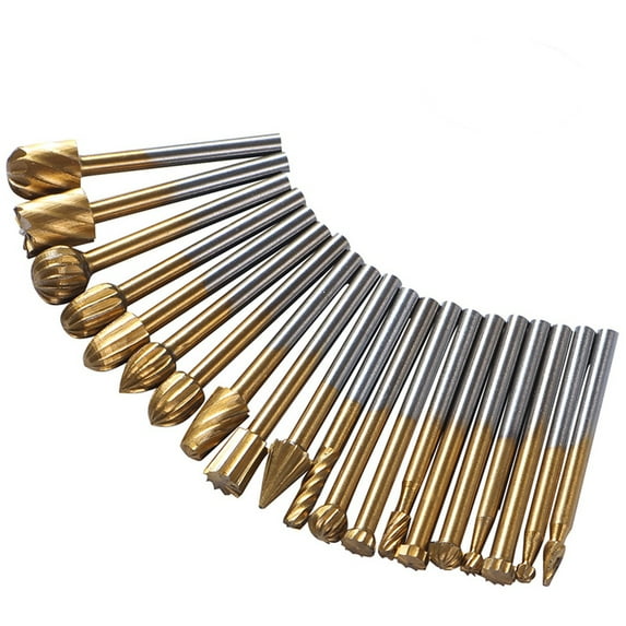 LITINKIMI Professional Rotary Burr Set 20Set High Carbon Steel Golden