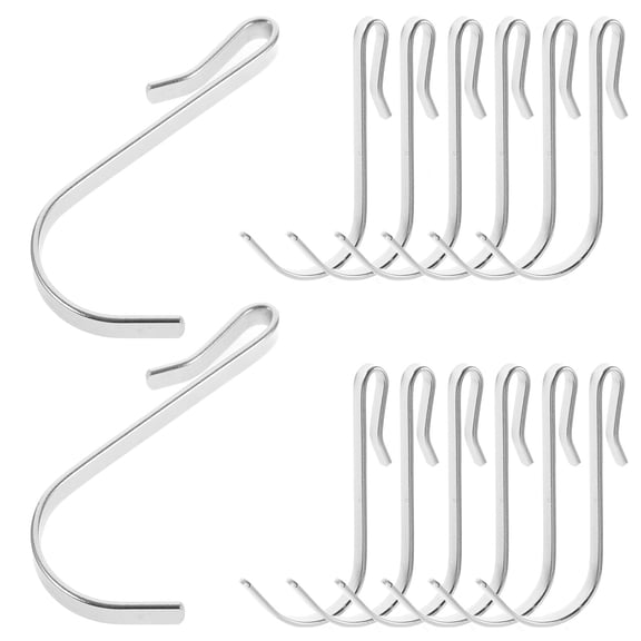 WORGEOUS Kitchen Utensil Hanger Hanging Hooks Stainless Steel Silver 20Pcs
