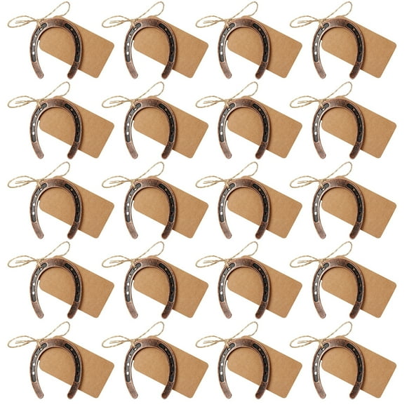 20 Pcs Horseshoe Kraft Tag Vintage Craft Decorations Rustic Wedding Party Anniversary Celebration Gifts Ornaments