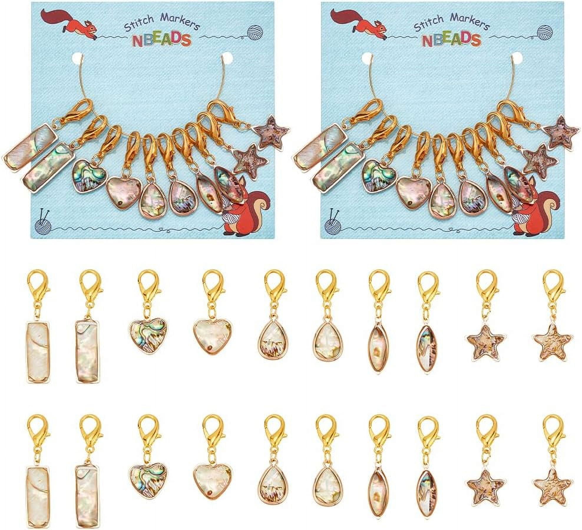 20 Pcs Imitation Abalone Shell Stitch Markers Enamel Crochet Stitch