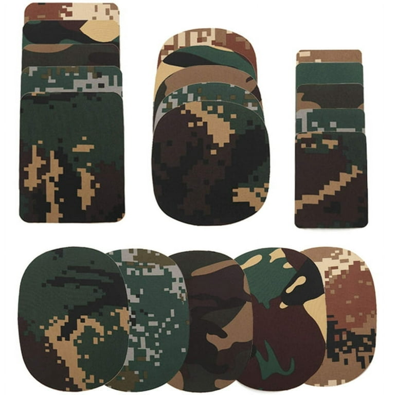 20 Pcs Camo Iron on Patches for Jackets Jeans, Clothes Repair Kit, Clothing Elbow Patches for Holes Decoration