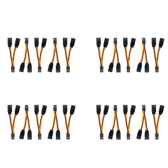20 Pcs JR/Futaba Style Servo 1 to 2 Y Harness Leads Splitter Cable Male to Female Extension Lead Wire for RC Models 7cm,20 x RC Car Extension Lead Wire,Brown&Red&Orange