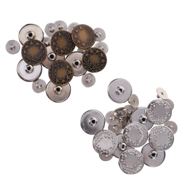 20 Pcs Jeans Buttons Clothing Snaps Waist Tightener Instant Fasteners