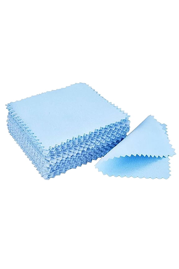 20 Pcs Jewelry Cleaning Cloth, 3.14x3.14" Silver Polish Cloths,Musical Instruments Polish Rag for Piano&Guitar,Care Metal&Jewelry Cleaner for Cleaning Platinum, Diamonds, Gemstones, Coins(Blue)