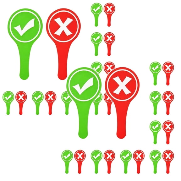 20 Pcs Judging Board Handheld Yes No Voting Paddle Right and Wrong Card Portable True False Sign Boards Voting Paddles Yes or No Answer Paddle for Event Games Activities, 3.94"x7.87", Red&Green