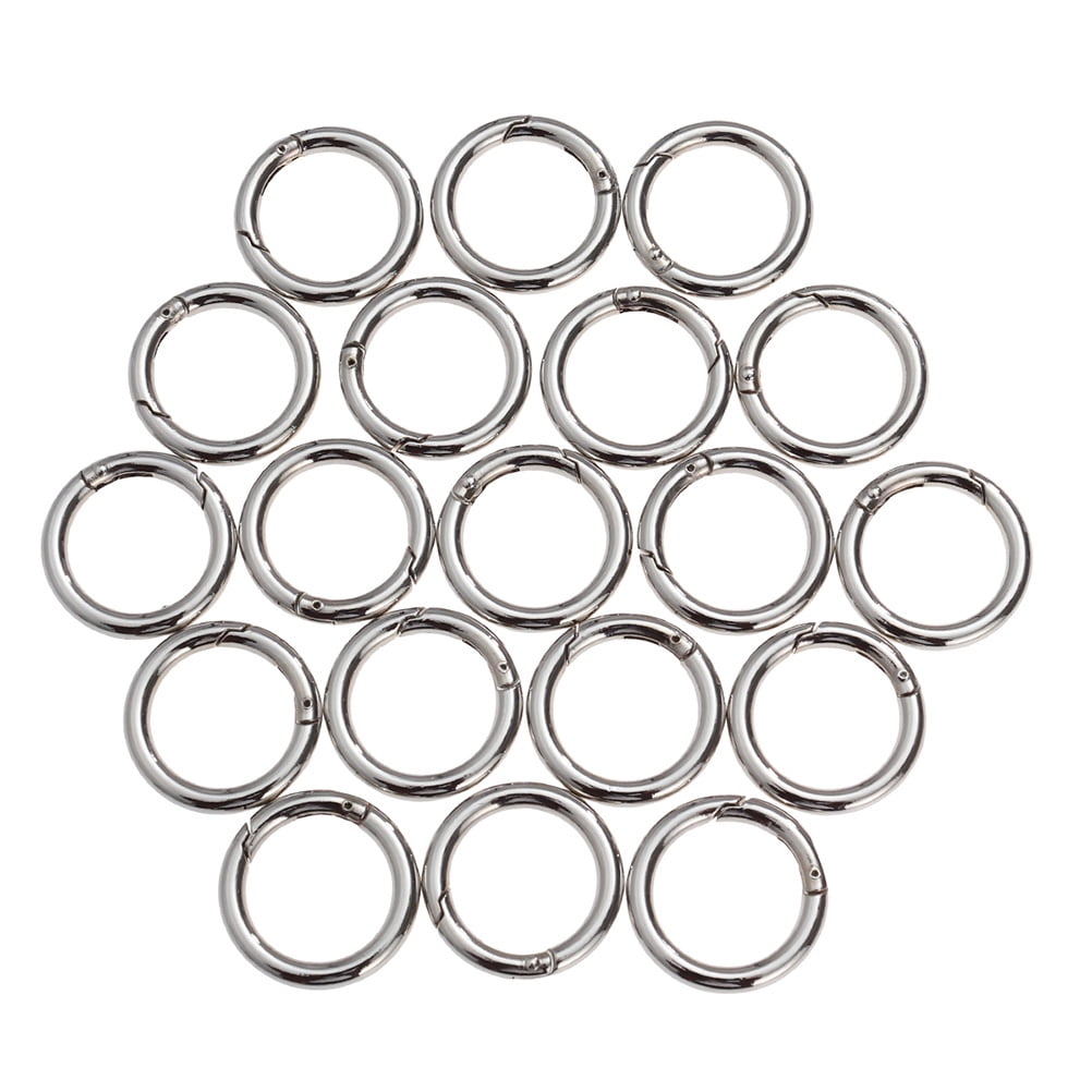 20 Pcs Jump Ring Round Carabiner Key Chains Open Rings The Silver ...
