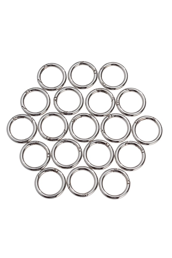 20 Pcs Jump Ring Round Carabiner Key Chains Open Rings The Silver