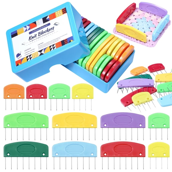 20 Pcs Knit Blocker Combs, Color Knit Blockers Combs for Blocking, Rainbow Knitting Blockers Pins for Blocking Mats Knitting Pins Kit Knitting Tools, Multi Colors