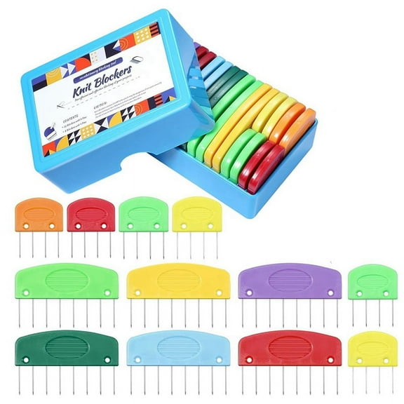 20 Pcs Knit Blocker Pins Combs, Color Knit Blockers Combs for Blocking, Rainbow Knitting Blockers Pins for Blocking Mats