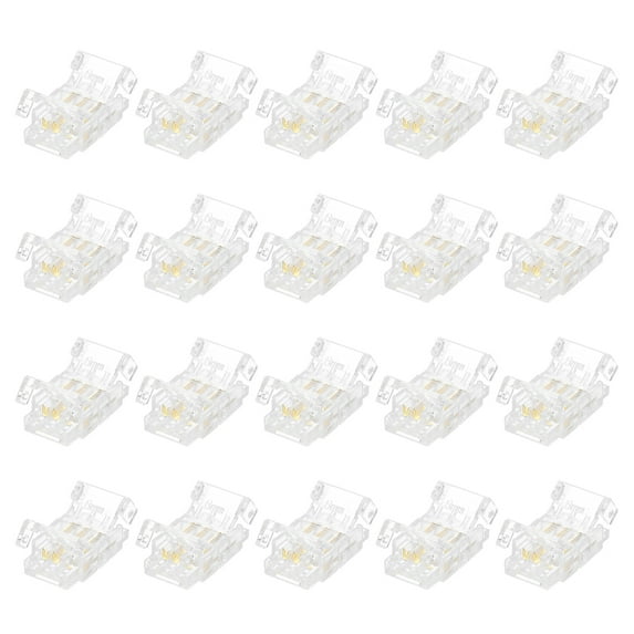 Uxcell 20 Pcs LED Strip Connector 3 Pin 0.69'' x 0.38'' LED Connectors for Solderless LED Light Adapter Connector