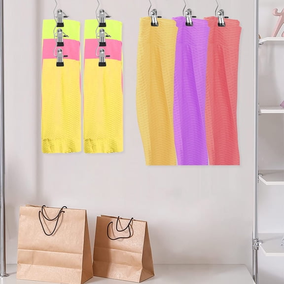 20 Pcs Legging Organizer for Closet Stainless Steel Pants Hangers with Clips Space Saving Legging Hangers 360° Rotating Hanger Clips for Hanging Jeans Hats Boots Towels