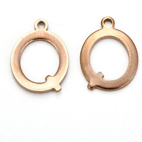 20 Pcs Letter Q Pendant Charms Ion Plating(IP) 304 Stainless Steel Alphabet Charms Rose Gold Letter.Q Metal Charms Pendant for Women DIY Necklace Bracelet Earring Jewelry Craft Making
