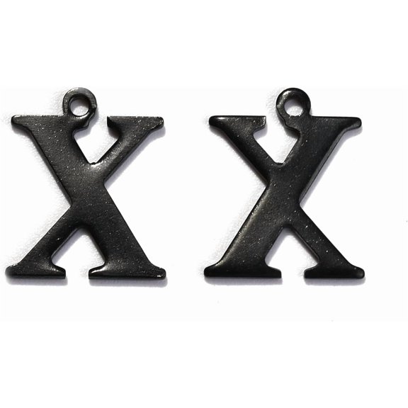 20 Pcs Letter X Pendant Charms 304 Stainless Steel Alabet Charms Electrooresis Black Letter.X Metal Charms Pendant for Women Birthday Festival Elegant Gifts Personalized Jewelry 20pcs