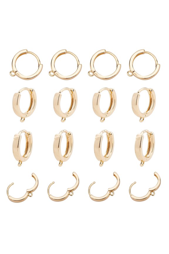 20 Pcs Leverback Earring Hooks French Hook Ear Wire Open Loop Leverback Hoops for Earring Making Findings- Real 18K Gold Plated