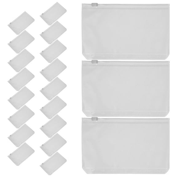 COSMOBETTY Reusable Zipper Pouches White PVC 20Pcs 7X4.2in