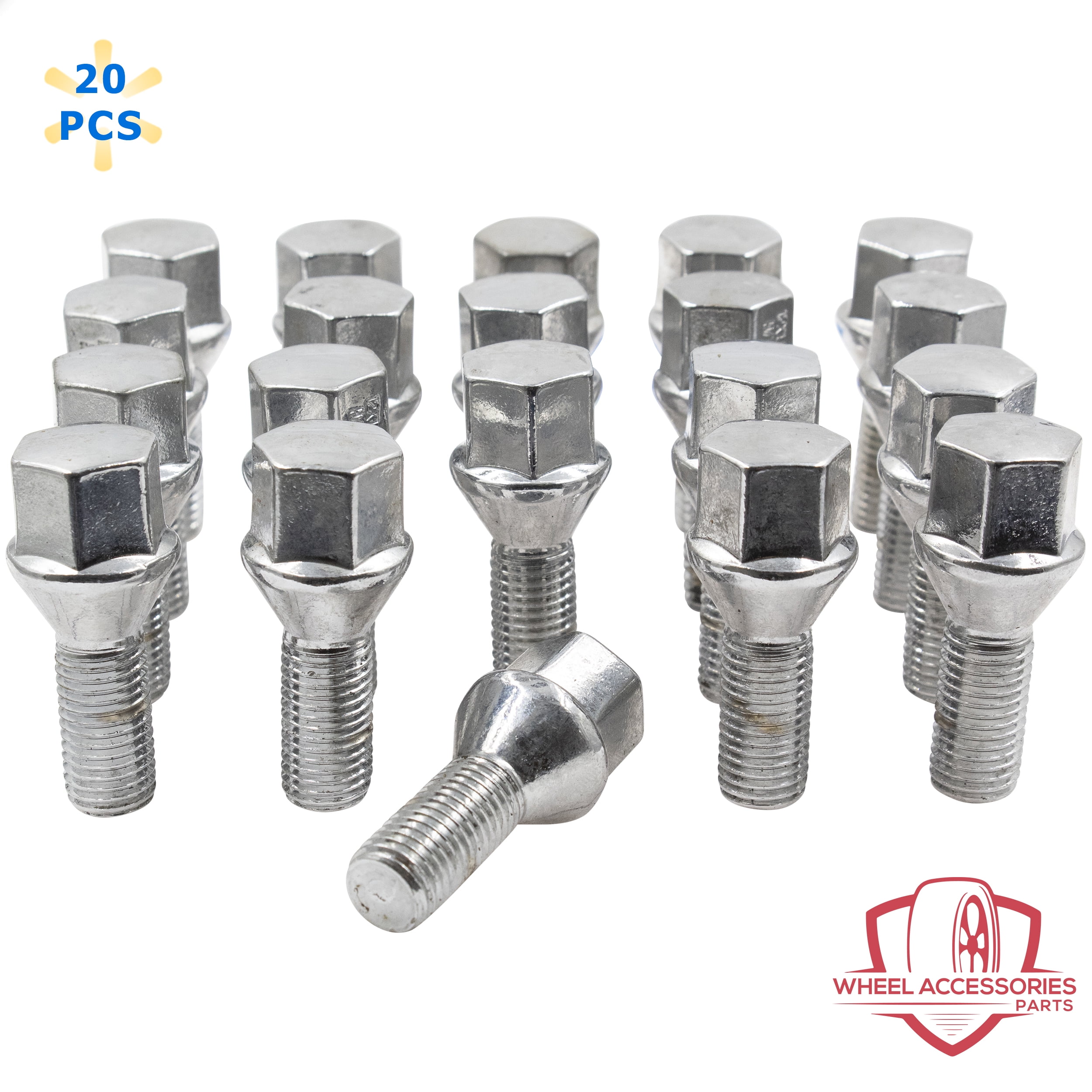 20 Pcs Lug Nut Set M12 x 1.25 12x1.25 Thread Acorn Seat Lug Bolts 17mm