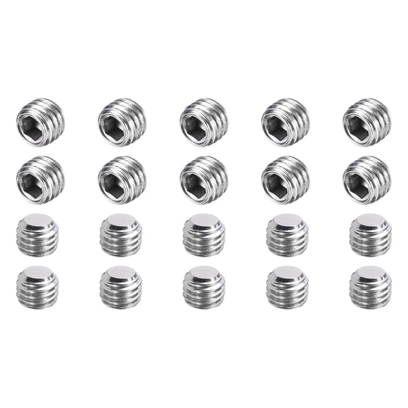 20 Pcs M10-1.5 x 8mm Grub Screws, 304 Stainless Steel Cup Point Allen Head Screws Internal Hex Socket Drive