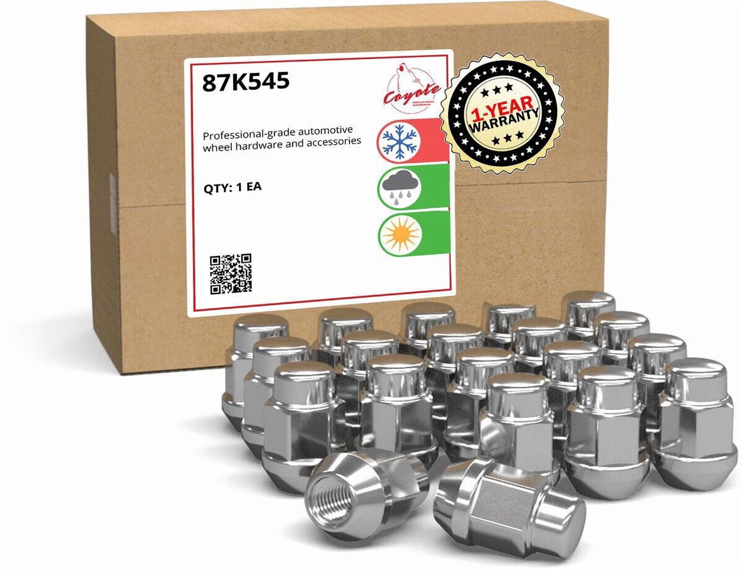 20 Pcs M12 1.50 12x1.5 Thread Bulge Acorn Lug Nut,  1.38" Long, Chrome, 3/4" 19mm Hex, Fits Many Chevy Honda Toyota Passenger Vehicles