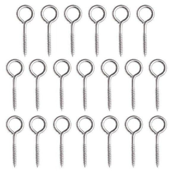 20 Pcs M3/M4/M5 Self Tapping Screws Hook Eye-Shape Ring Hooks Home Ceiling Screw Hooks Wood Terminal Ring Eyelet Hooks