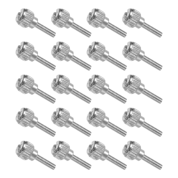 20 Pcs M3x12mm Computer Case Thumbscrews, Carbon Steel Knurled Screw, Silver