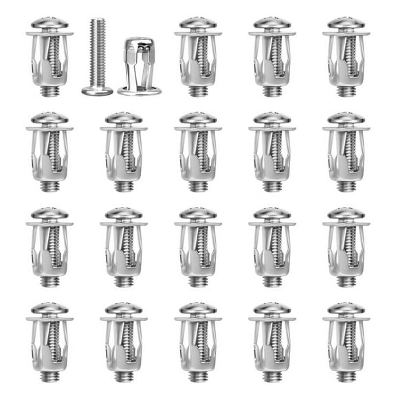 20 Pcs M6x25 Nuts Car Metal Screw Petal Nuts with Screw for Hollow Wall Iron