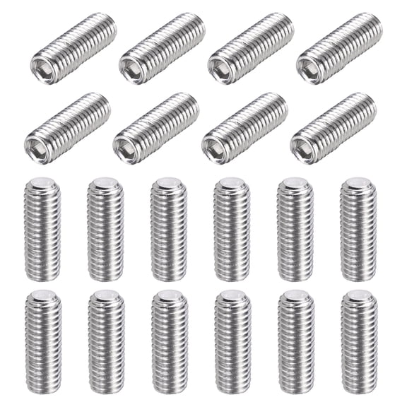 20 Pcs M8-1.25 x 16mm Grub Screws, 304 Stainless Steel Cup Point Allen Head Screws Internal Hex Socket Drive