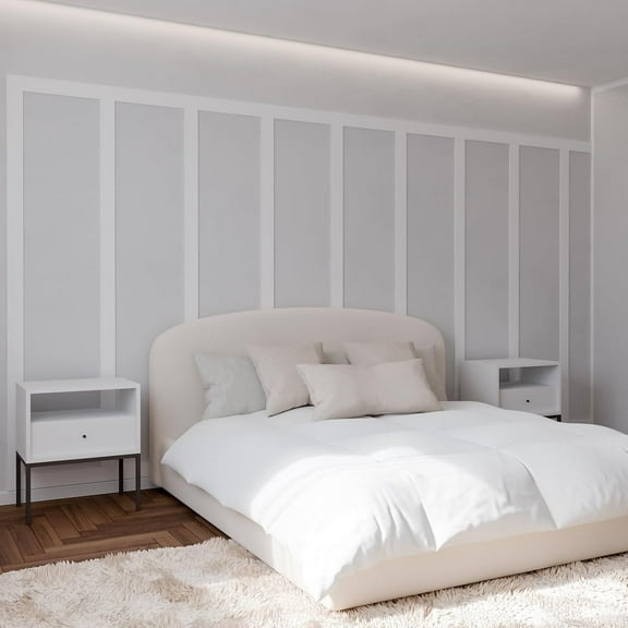 20 Pcs MDF Wainscoting Kit 107.5 x 80 inch Pre Cut Board and Batten Wall Panel Kit Ready to Assemble Accent Wall Molding Decor Mdf Wainscoting Panels for DIY Interior Moulding