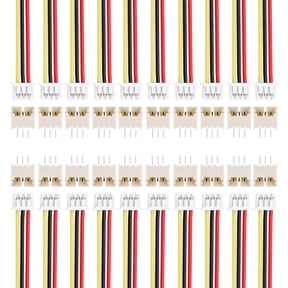 20 Pcs MX 1.25mm 3 Pin Single Head Male Connector Plug with 28 AWG 150mm Wire Cable and Female Motherboard Connector