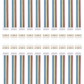 20 Pcs MX 1.25mm 6 Pin Single Head Male Connector Plug with 28 AWG 150mm Wire Cable and Female Motherboard Connector