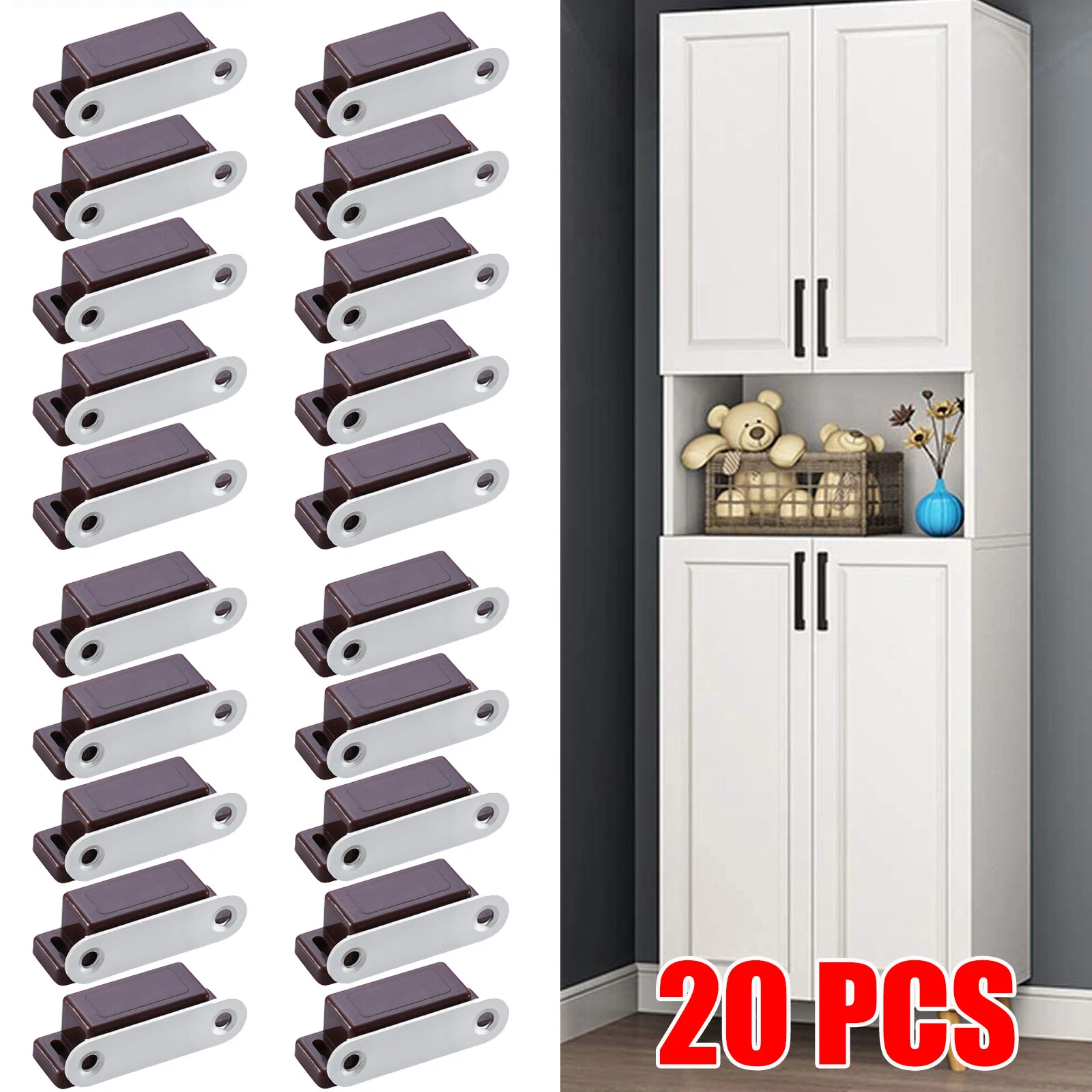 LPYITKOOD 6 PCS Magnetic Door Catch,Single Magnetic Catch White-15lb High Magnetic LPYITKOOD 6 PCS Magnetic Door Catch,Single Magnetic Catch White-15lb High Magnetic
