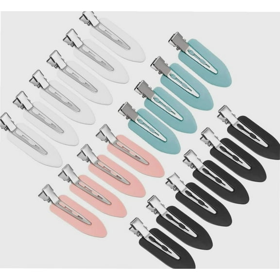 20 Pcs Makeup Hair Clips,No Bend Hair Clips, Creaseless Pin Clips for Hair Styling Hairstyle Collocation Girl Woman Makeup Bangs Hair Styling Makeup Application (Pink, white, black, Blue)