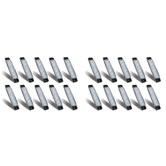 20 Pcs Marine Boat Lights,12V 24V Waterproof Boat Interior Navigation Strip Light Deck Transom Step Cockpit Lighting,E