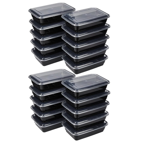 20 Pcs Meal Prep Containers, Plastic Food Prep Containers Reusable, Leakproof To Go Food Containers with Lids, BPA-Free, Microwave Dishwasher Freezer Safe