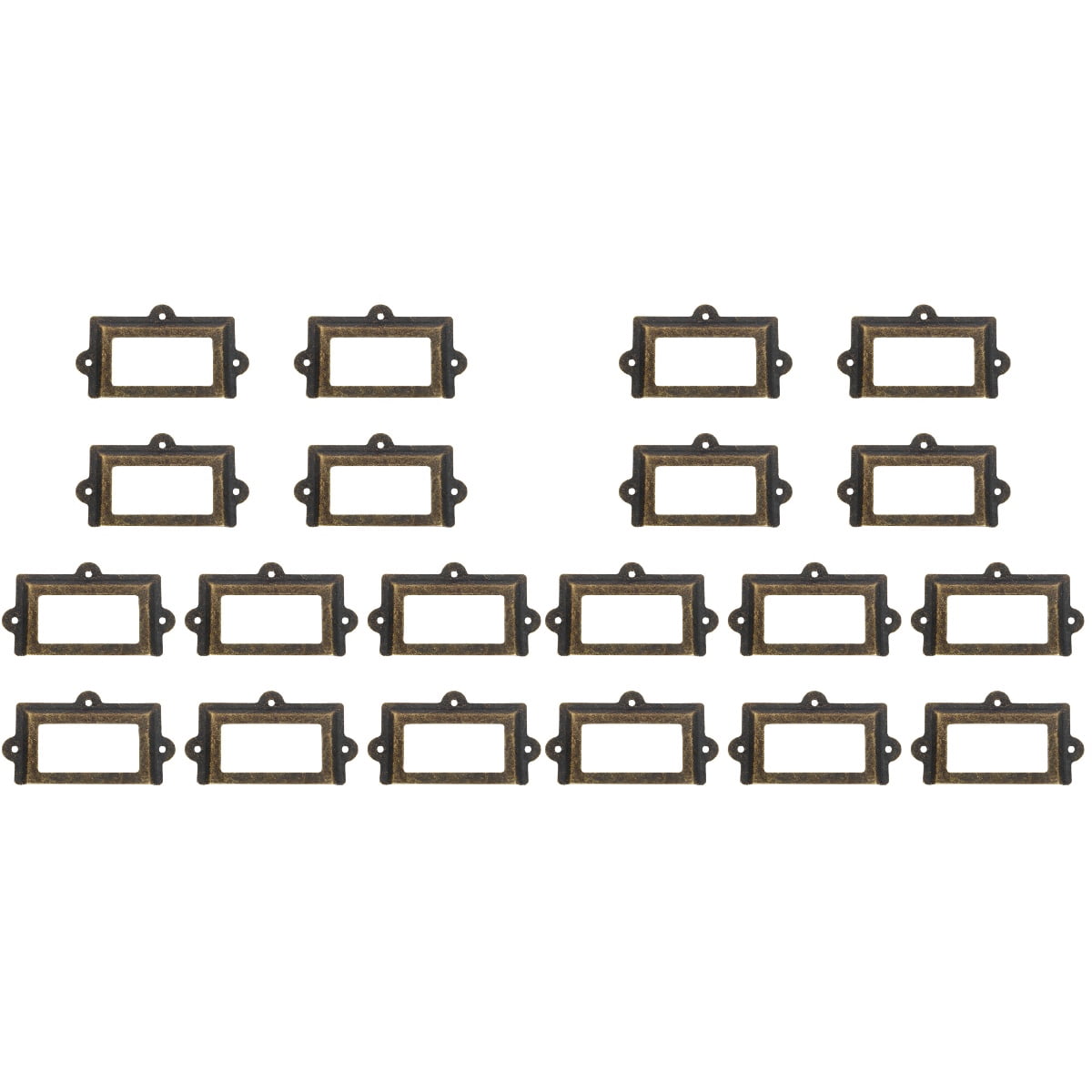 FUEENIRVA Premium Iron Drawer Label Frames Dark Brown for Cabinets ...