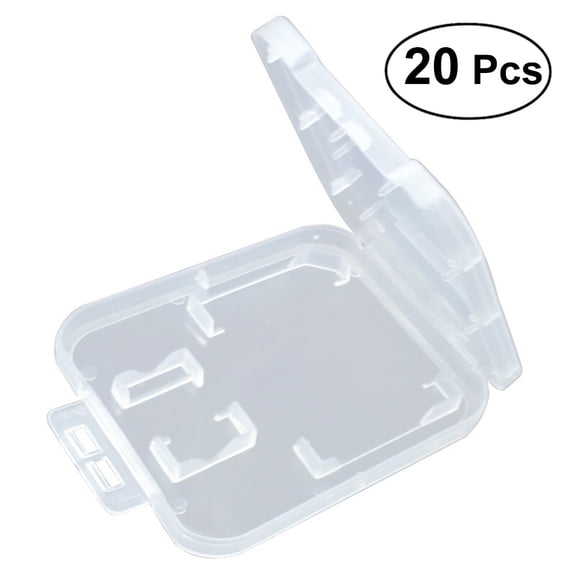 UKCOCO 20Pcs Transparent Case Memory Holder for and Card Storage Durable PP Plastic