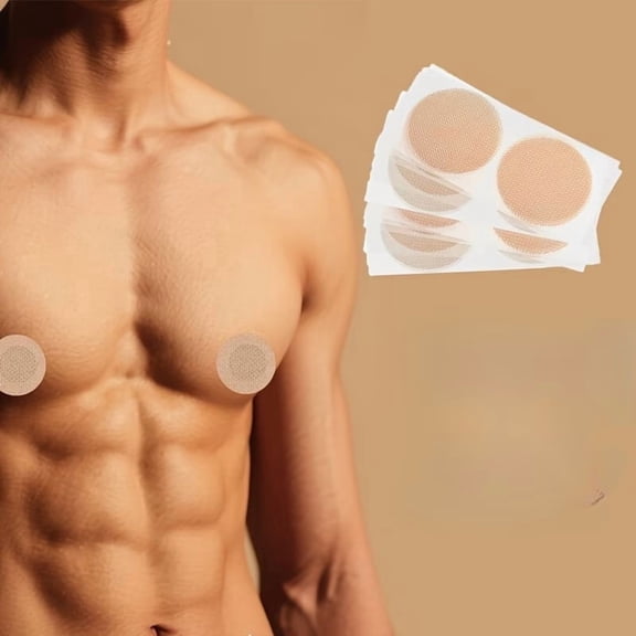 20 Pcs Men's Nipple Patches Ultra-Thin Disposable Chest Covers for Sports, Running, Swimming & Fitness Activities