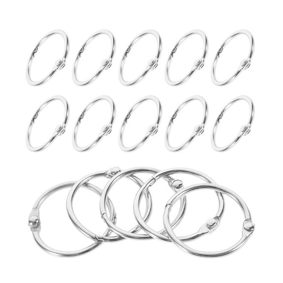 20 Pcs Metal Buckle Multi-function Ring Paper Rings Security Keyring Clasp Clasps