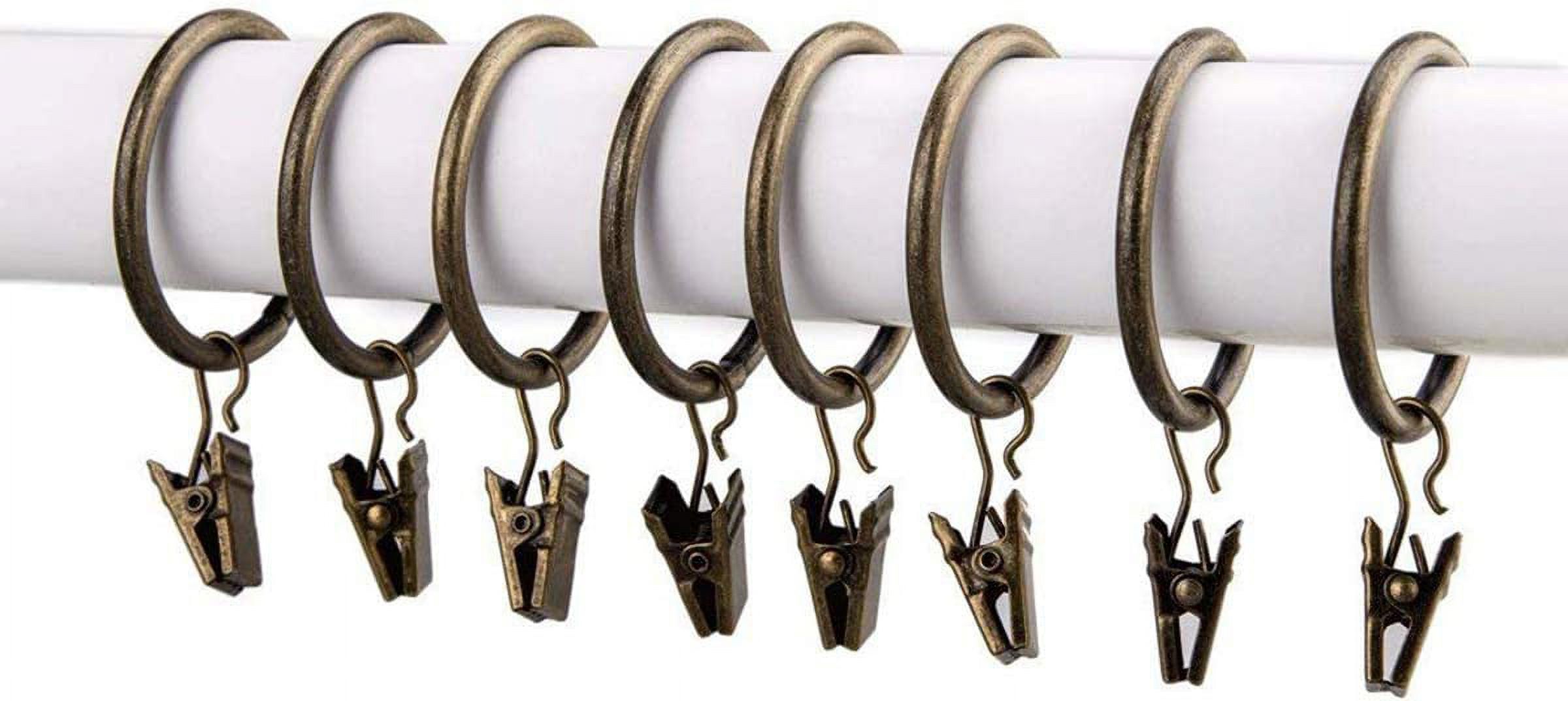 20 Pcs Metal Curtain Rings with Clips Drapery Rings Curtain Clips
