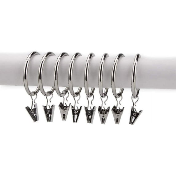20 Pcs Metal Curtain Rings with Clips Drapery Rings Curtain Clips ...