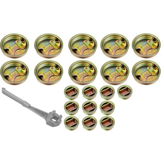 20 Pcs Metal Drum Bung Plug with Gasket 2 Inch and 3/4 Inch Steel Bung Cap with Aluminum Bung Wrench Bung Caps