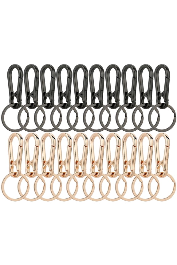 20 Pcs Metal Key Ring Clips, Heavy Anti-Lost Keychain Holder, Durable Portable Key Organizer for Daily Travel Outdoor Storage