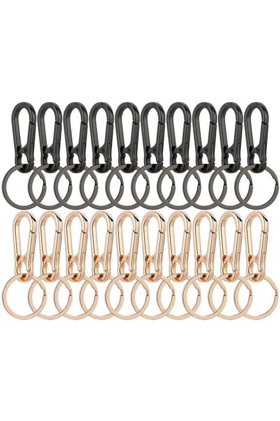 20 Pcs Metal Key Ring Clips, Heavy Anti-Lost Keychain Holder, Durable Portable Key Organizer for Daily Travel Outdoor Storage