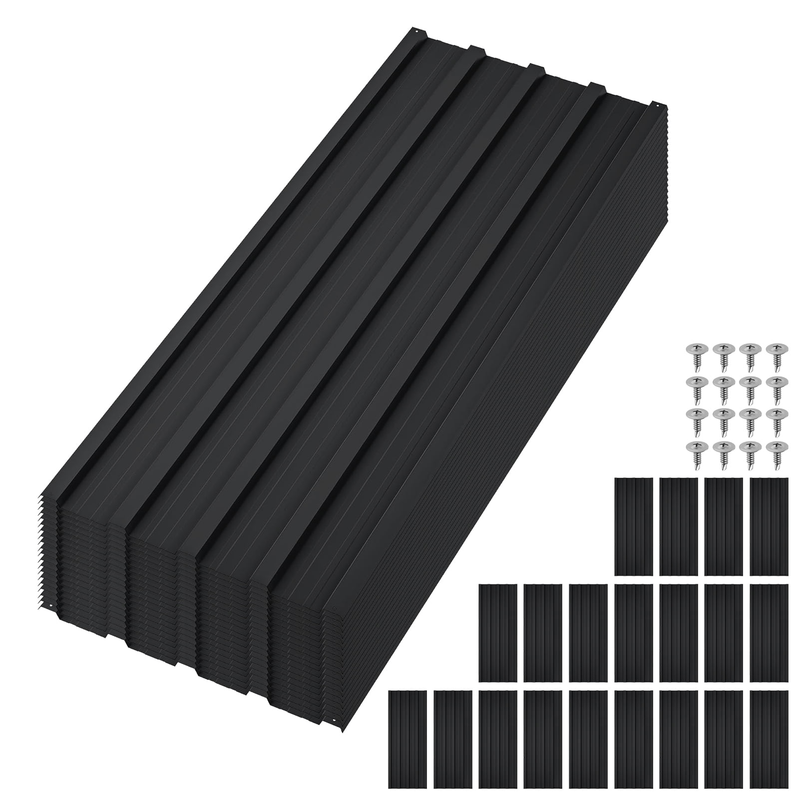 20 Pcs Metal Roofing Panels, 3.54 Ft Corrugated Galvanized Steel Roofing Panels, Heavy Duty Metal Siding Panels with Screws for Pergola, Gazebo, Shed, Outdoor Storage, Chicken Coop, Patio,Garages