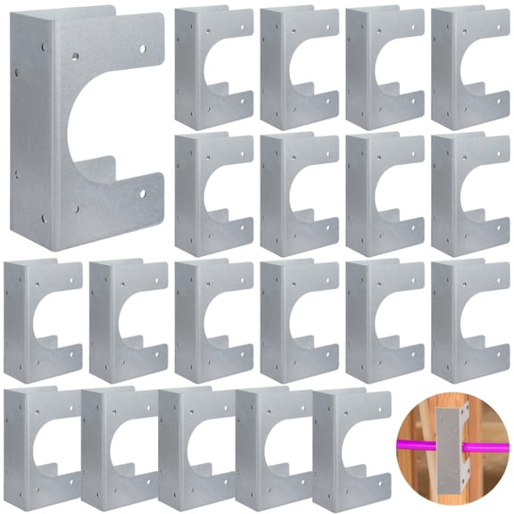 20Pcs Metal Stud Shoes, Heavy Duty Stud Guards for 2X Studs, 5" Height, 1.53" Width, Fits up to 2-1/2 Inch Pipes, with Hole Fixation, for Pipe Support