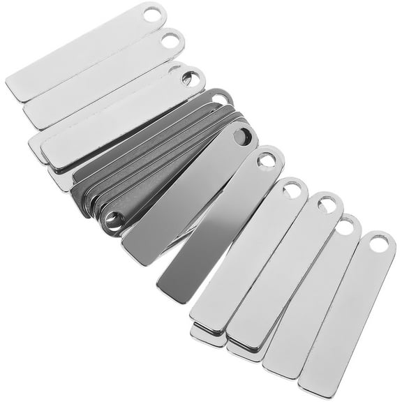 20 Pcs Metal Tag Pendant Bookmark Blanks Sticker Wire Labels